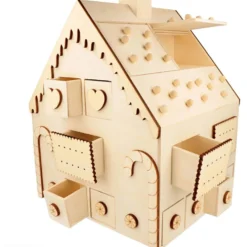 Adventskalender i trä, stl. 26,5x23,5x33 cm, 1 st.