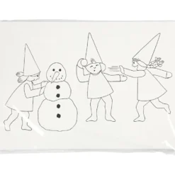 Adventskalender med nissar som har snöbollskrig, A3, stl. 30x42 cm, vit, 30 st./ 1 förp.