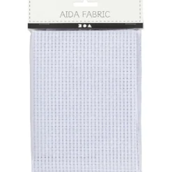 Aida broderiväv, stl. 50x50 cm, 24 rutor per 10 cm, vit, 1 st.