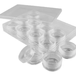 Akrylburkar, H: 20 mm, Dia. 35 mm, 10 ml, 12 st./ 1 set