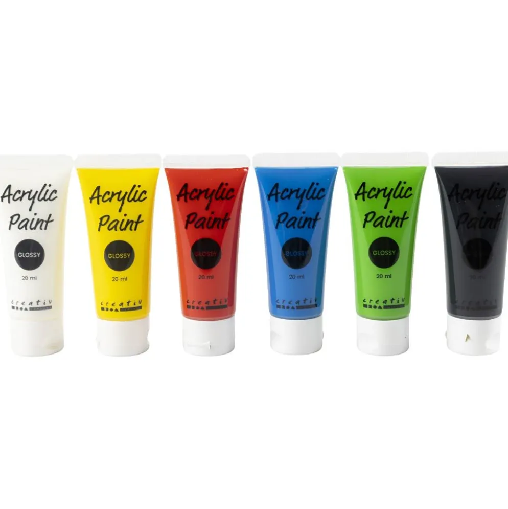 Akrylfärg Blank, standardfärger, 6x20 ml/ 1 förp.