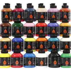 Akrylfärg, halvblank, mixade färger, 24x500 ml/ 1 förp.