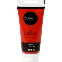 Akrylfärg, halvblank, semi opaque, primärröd, 75 ml/ 1 flaska