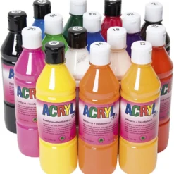 Akrylfärg, mixade färger, 15x500 ml/ 1 förp.
