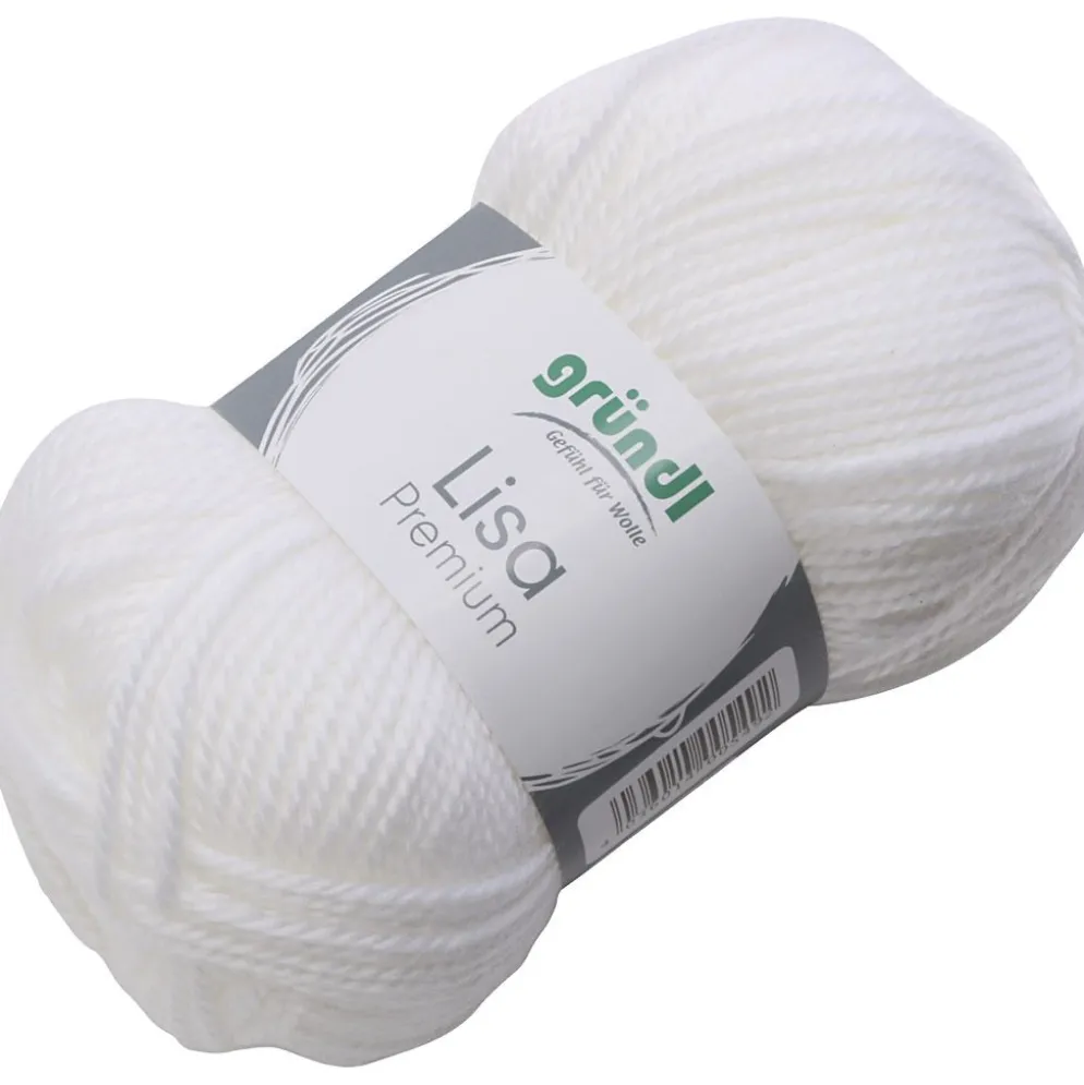 Akrylgarn, vit, 50 g/ 1 nystan