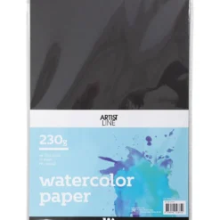 Akvarellpapper, A4, ark 210x297 mm, 230 g, svart, 10 ark/ 1 förp.