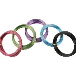 Aluminiumtråd, tjocklek 1,5 mm, mixade färger, 100 m, 5x20 m/ 1 förp.