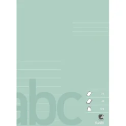 Anteckningsbok, A4, stl. 21x29,7 cm, Antal sidor 80, ½ sida tom, ½ sida 8 linjer 19,5 mm, 70 g, dusty grön, 10 st./ 1 förp.
