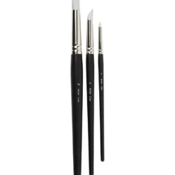 Artist Line Pensel, nr. 2+6+10, L: 19-25 cm, B: 6+10+15 mm, platta,runda, 3 st./ 1 förp.