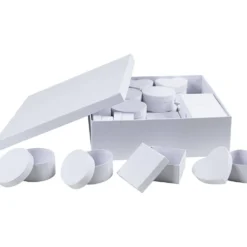Askar, stl. 10x5 + 12x5 cm, vit, 27 st./ 1 förp.