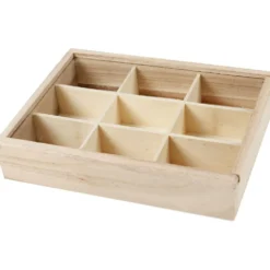 Ask med fackindelning och skyddslock, D: 3,5 cm, stl. 17x13 cm, 1 st.