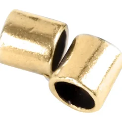 Avslutningshylsa, stl. 2x2 mm, Hålstl. 1,4 mm, förgylld, 80 st./ 1 förp.