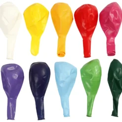 Ballonger, Dia. 23 cm, runda, mixade färger, 10 st./ 1 förp.