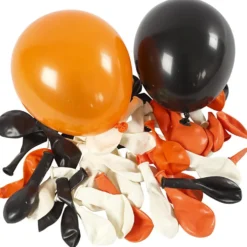Ballonger, runda, Dia. 23-26 cm, svart, orange, vit, 100 st./ 1 förp.