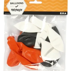 Ballonger, runda, Dia. 23-26 cm, svart, orange, vit, 10 st./ 1 förp.