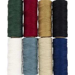 Bambusnöre, tjocklek 1 mm, mixade färger, 8x65 m/ 1 set
