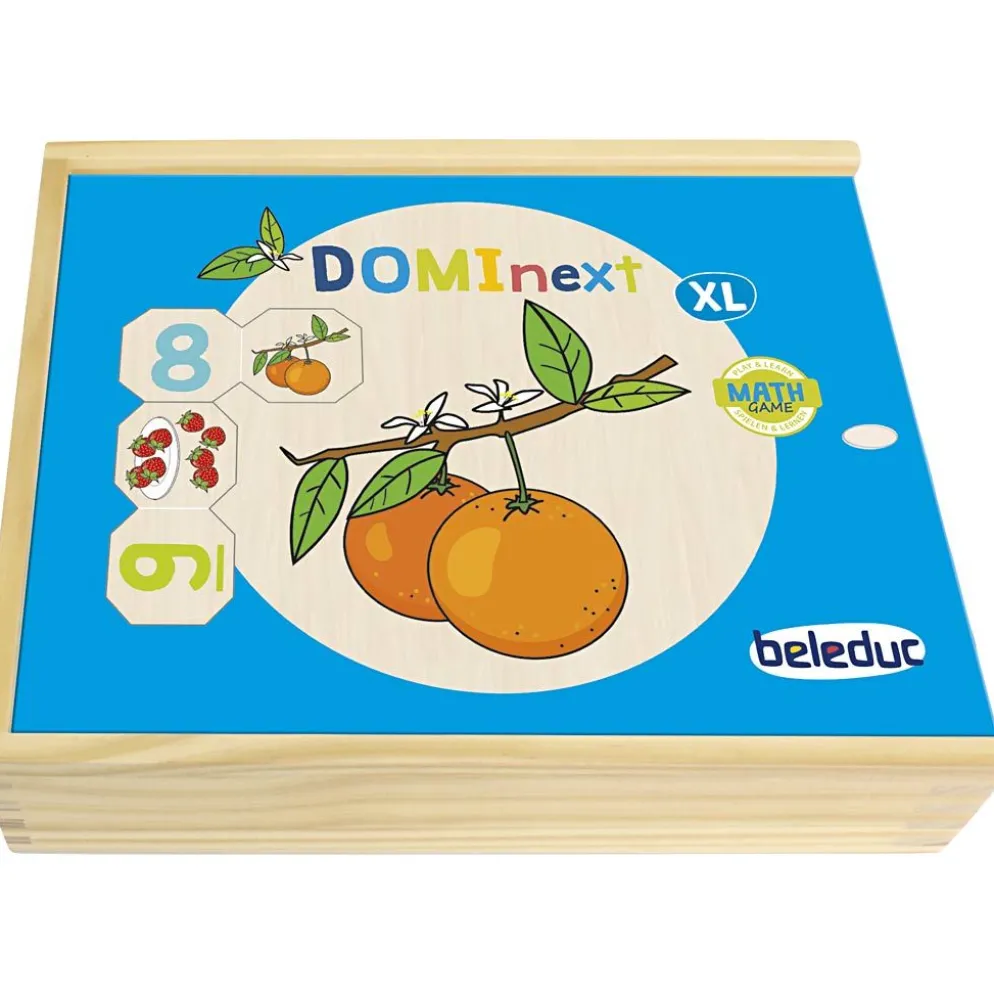 beleduc Mattespel DOMInext XL, stl. 120x60 mm, DE,ENG,FR, 32 brickor, 1 st.