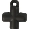 Berlocker, kors, stl. 10x10 mm, Hålstl. 1,5 mm, svart, 4 st./ 1 förp.