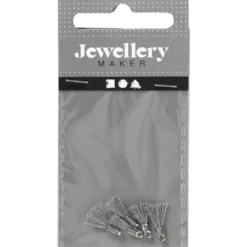 Berlock, L: 10 mm, Hålstl. 1 mm, grå, 5 st./ 1 förp.