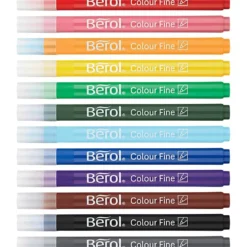 Berol Colourfine, Dia. 10 mm, spets 0,3-0,7 mm, mixade färger, 42 st./ 1 burk