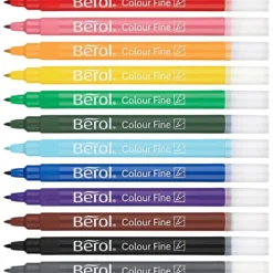 Berol Colourfine, Dia. 10 mm, spets 0,3-0,7 mm, mixade färger, 42 st./ 1 burk