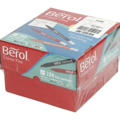 Berol Colourfine, spets 0,3-0,7 mm, mixade färger, 288 st./ 1 förp.