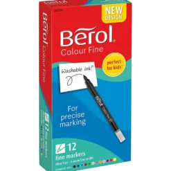 Berol Colourfine, spets 0,6 mm, mixade färger, 12 st./ 1 förp.