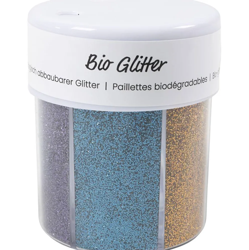 Bio-glimmer, mixade färger, 6x28 ml/ 1 burk