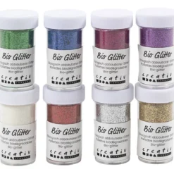 Bio-glimmer, mixade färger, 8x27 ml/ 1 förp.