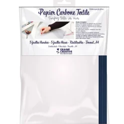Blåvitt karbonpapper för textilier, stl. 23x28 cm, vit, 10 ark/ 1 förp.