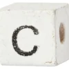 Bokstavspärlor, C, stl. 8x8 mm, Hålstl. 3 mm, vit, 25 st./ 1 förp.