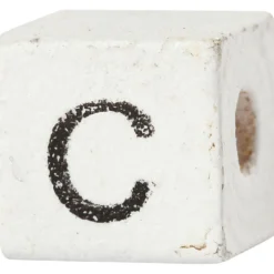 Bokstavspärlor, C, stl. 8x8 mm, Hålstl. 3 mm, vit, 25 st./ 1 förp.