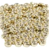 Bokstavspärlor, Dia. 7 mm, Hålstl. 1 mm, ca. 1500 st., guld, 165 g/ 1 förp.