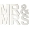 Bokstäver, MR & MRS , H: 17,5 cm, D: 4,5 cm, vit, 1 set