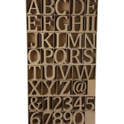 Bokstäver, siffror och symboler av trä, H: 13 cm, tjocklek 2 cm, 160 st./ 1 förp.