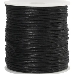 Bomullssnöre, tjocklek 1 mm, svart, 100 m/ 1 förp.
