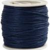 Bomullssnöre, tjocklek 1 mm, vaxad, blå, 40 m/ 1 rl.