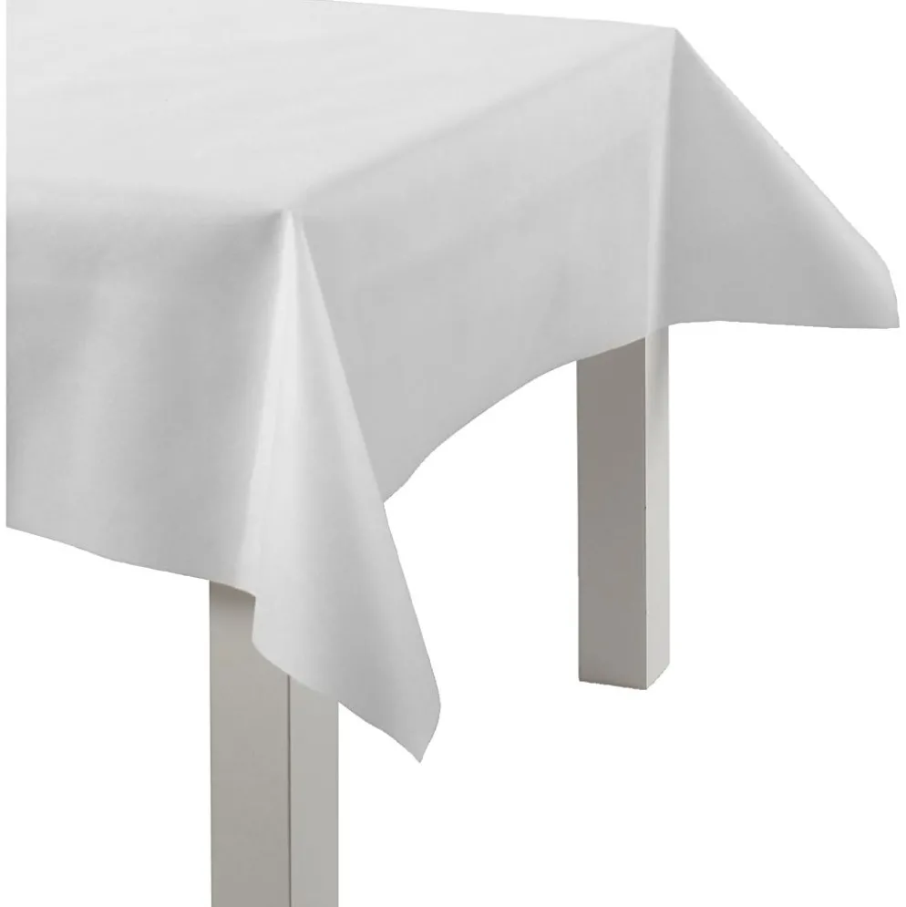 Bordsduk i Tygimitation, B: 125 cm, 70 g, vit, 10 m/ 1 rl.