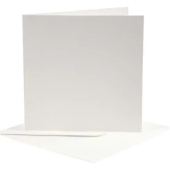 Brevkort, kortstl. 12,5x12,5 cm, kuvertstl. 13,5x13,5 cm, råvit, 10 set/ 1 förp.