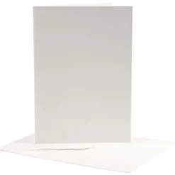 Brevkort, kortstl. 12,5x17,5 cm, kuvertstl. 14x19 cm, råvit, 10 set/ 1 förp.