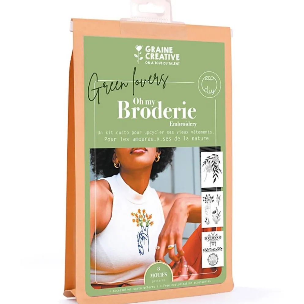 Broderikit för klädesplagg, natur, 1 förp.