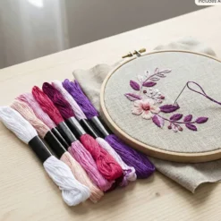Broderitråd, tjocklek 1 mm, lila/pink harmoni, 10x8 m/ 1 förp.
