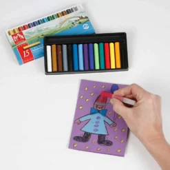 CARAN D’ACHE Neocolor II akvarellkritor, Junior, L: 5 cm, tjocklek 8,5 mm, mixade färger, 15 st./ 1 förp.