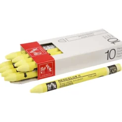 CARAN D’ACHE Neocolor II akvarellkritor, L: 10 cm, tjocklek 8,5 mm, lemon yellow (240), 10 st./ 1 förp.