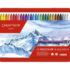 CARAN D’ACHE Neocolor II akvarellkritor, klass-set, L: 10 cm, tjocklek 8,5 mm, mixade färger, 40 mix./ 1 förp.