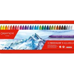 CARAN D’ACHE Neocolor II akvarellkritor, L: 10 cm, tjocklek 8,5 mm, mixade färger, 30 st./ 1 förp.