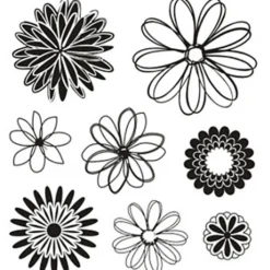 Clear Stamps, blommor, ark 11x15,5 cm, 1 ark