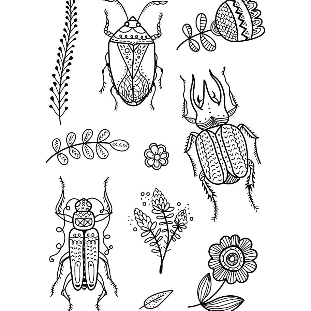 Clear Stamps, insekter, ark 11x15,5 cm, 1 ark