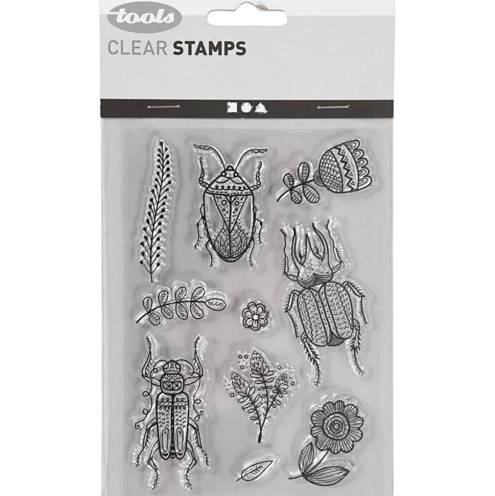Clear Stamps, insekter, ark 11x15,5 cm, 1 ark