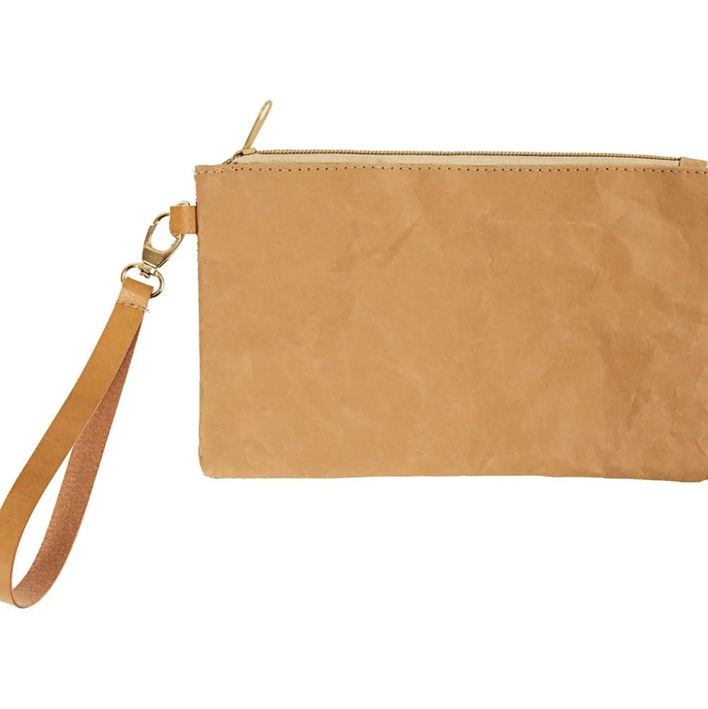 Clutch väska, H: 18 cm, L: 21 cm, 350 g, ljusbrun, 1 st.
